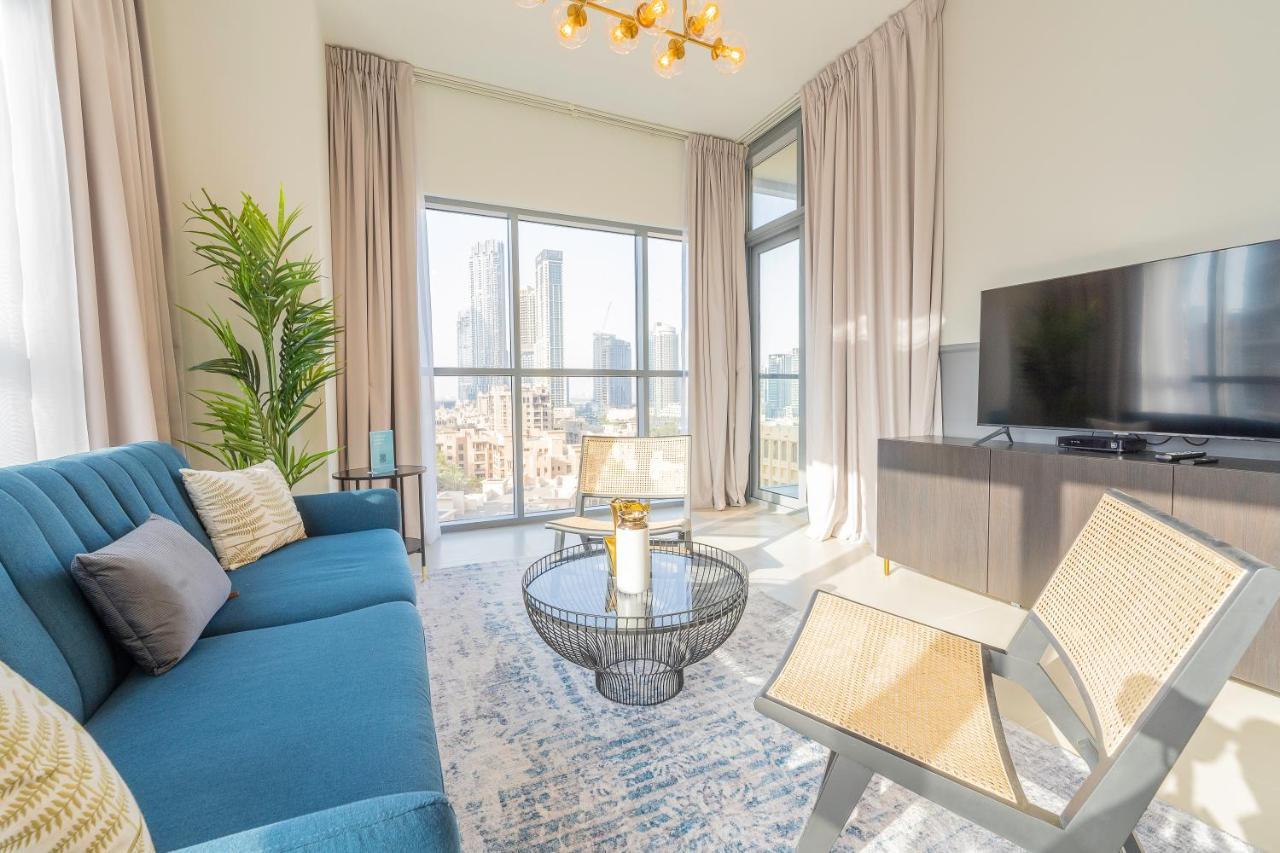 Nouveau Art Deco 3Br With Burj & Canal Views Дубай Экстерьер фото