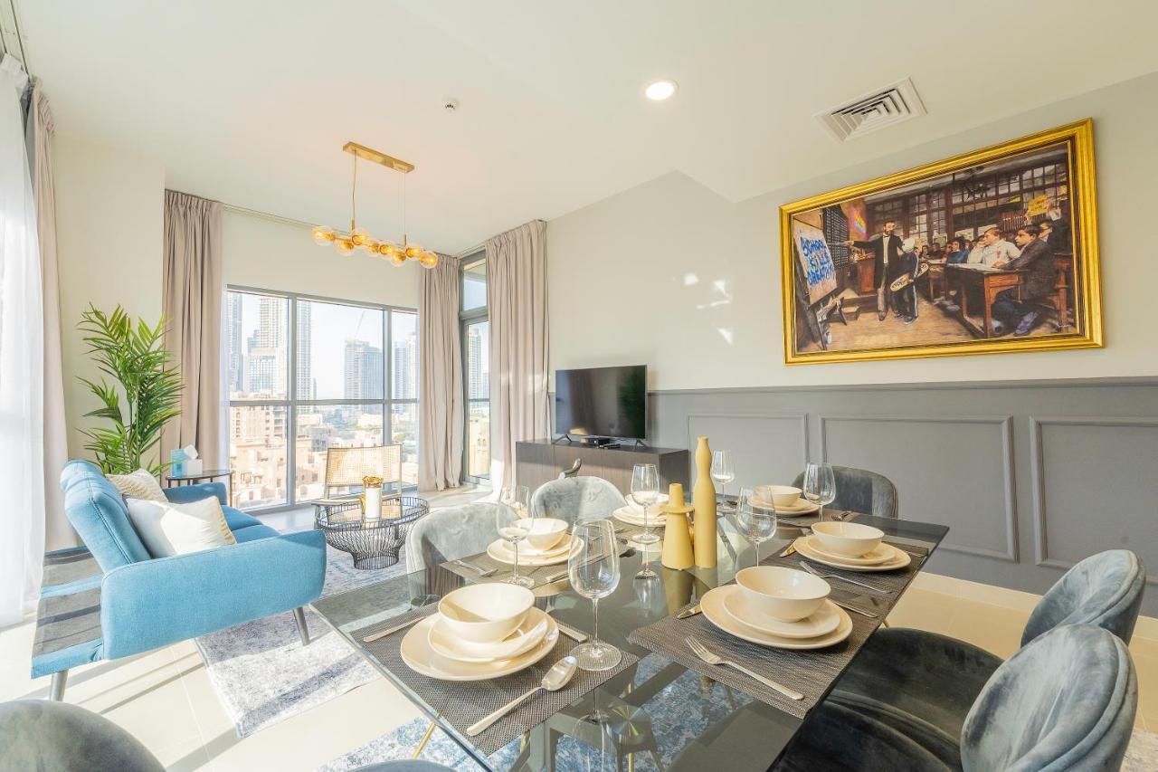 Nouveau Art Deco 3Br With Burj & Canal Views Дубай Экстерьер фото